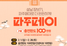 파주시, 설맞이 파주페이 충전한도 100만 원으로 상향 – 명절 장바구니 물가 부담 가뿐하게… “100만 원 충전하면 10만 원이 덤”